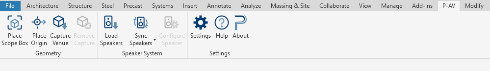 The P-AV ribbon tab