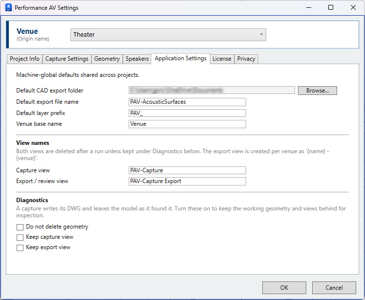 Application settings