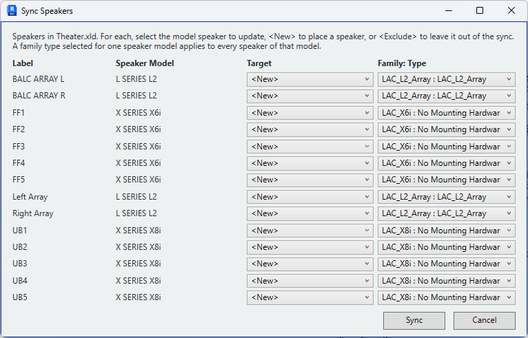 The matching dialog