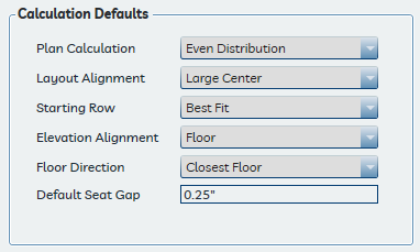 Calculation Defaults